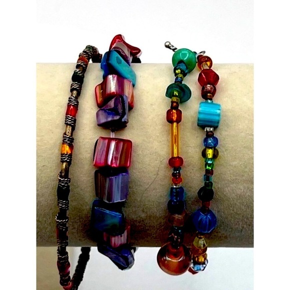 Colorful Chunky Beaded Necklace & Bracelet Set - Unique Handmade Jewelry - Picture 8 of 11